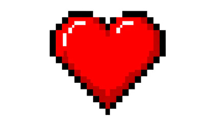 Pixel Heart Vector Illustration &ndash; Retro 8-Bit Love Symbol Isolated on Transparent Background