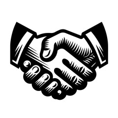 black and white vector silhouette of handshake