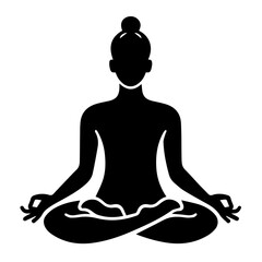 black and white vector silhouette of meditation