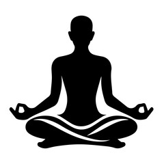 black and white vector silhouette of meditation
