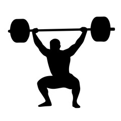 black and white vector silhouette of gym person