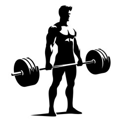 black and white vector silhouette of gym person