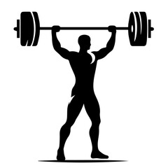 black and white vector silhouette of gym person