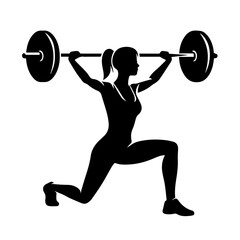 black and white vector silhouette of gym person