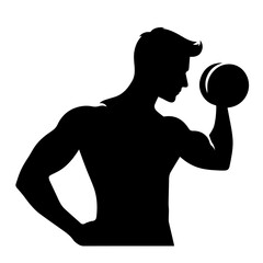 black and white vector silhouette of gym person