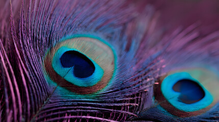Fototapeta premium Close-up of vibrant peacock feathers with intricate patterns and details