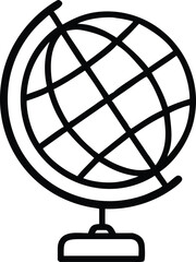 Black outline globe on stand world earth 1