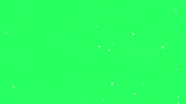 atmospheric dynamic slow motion falling white half transparent snow particles little objects effect on Green Screen | White random Blowing with Wind
