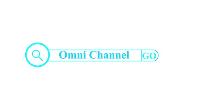 business hand clicking omni channel button on search toolbar with vintage style effect 4k