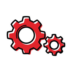 Gear Vector Icon – Setting, Mechanism and Engineering Concept