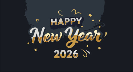 Abstract Golden Wave Background for New Year 2026