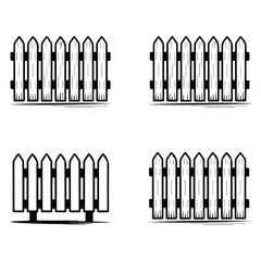 set of black and white fence