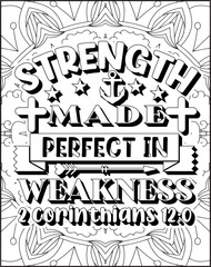 Bible Verse Coloring Page for Adults. Holy Christian Bible Quote Coloring Page.