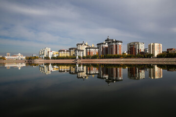 Obraz premium Astana is the capital of the Republic of Kazakhstan. The city is located in the north of the country, on the banks of the Ishim River. 