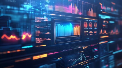 CRM analytics concept with futuristic digital interface