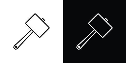 Wooden mallet icon - Line Style. symbol template design