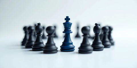 3D Minimalist Network Concept with One Central Figure Connected to Surrounding Nodes Representing Leadership, Communication, and Influence