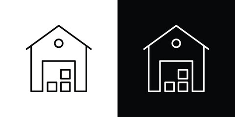 Warehouse icon - Line Style. symbol template design
