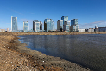 Fototapeta premium Astana is the capital of the Republic of Kazakhstan. The city is located in the north of the country, on the banks of the Ishim River. 