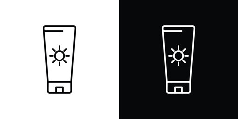 Sunscreen icon - Line Style. symbol template design