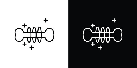 Strong healthy bones icon - Line Style. symbol template design