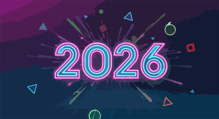 3D Golden 2026 Typography with Spark Effects