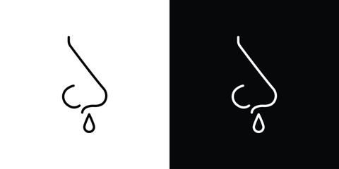 Runny nose icon - Line Style. symbol template design
