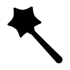 Stylized Image of a Fantasy Star Shaped Mace Weapon with Round Handle