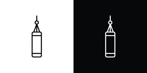 Punching bag icon - Line Style. symbol template design
