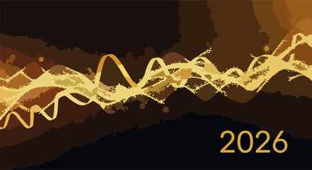 Countdown Clock and Glowing 2026 Numbers Vector