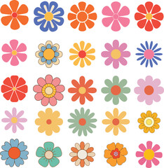 Groovy Flower Retro Vector Illustration