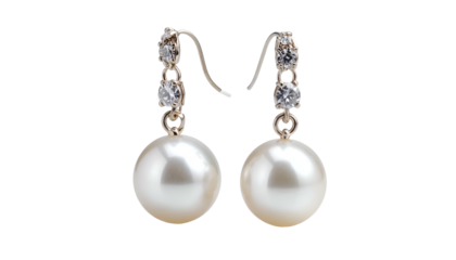 Elegant pearl earrings with sparkling cubic zirconia accents