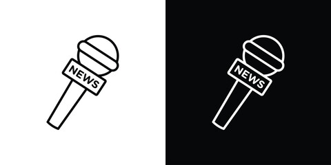 News microphone icon - Line Style. symbol template design