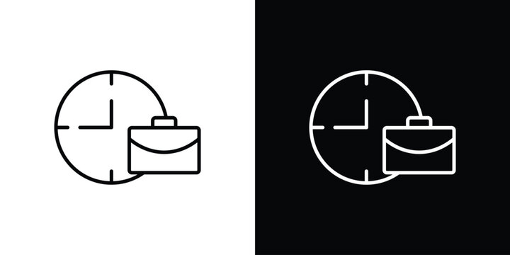 Office time icon - Line Style. symbol template design