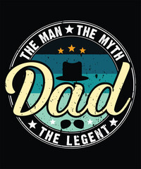 The Man The Myth The Legend Dad Retro Vintage T-Shirt Design
