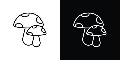 Mushrooms icon - Line Style. symbol template design