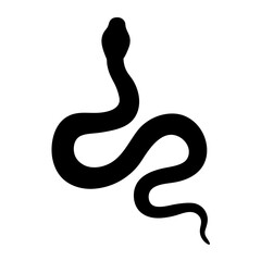 Striking Snake Silhouette Illustration on White Background a Deadly Reptilian Design