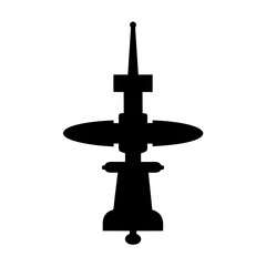 Silhouette of a unique and complex structure on a white background