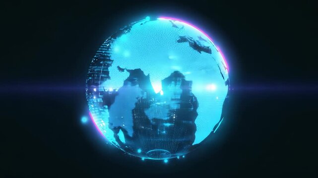 Global network connection. World map abstract technology background. business innovation. neon planet Earth. metaverse technology 
