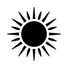 Simple graphic of a sun with rays emanating from the center circle