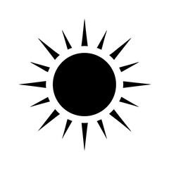 Simple Black Sun Icon Vector Graphic for Design and Illustration Work