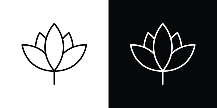 Lotus icon - Line Style. symbol template design
