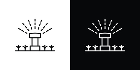 Lawn sprinkler icon - Line Style. symbol template design