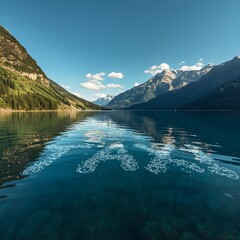 Traces of water currents form the word &ldquo;taxi&rdquo; inside a lake.
