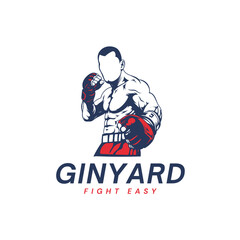 Dynamic boxer in fighting stance with red gloves, ready for combat, embodying strength and determination in sports.