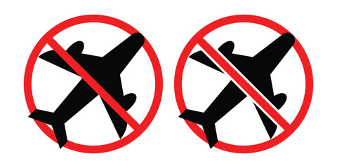 No Fly Zone Sign – Aviation Ban and Drone Restriction Vector Icon.