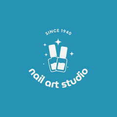 Elegant nail art studio logo for brand design with clean, modern aesthetic and Established in 1940 text, perfect for beauty and fashion businesses