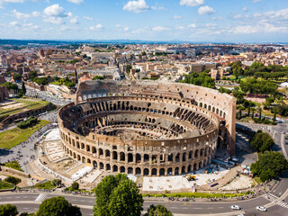 Colosseum, Rome, Italy - Aerial view of the Colosseum in Rome
