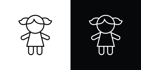 doll icon - Line Style. symbol template design
