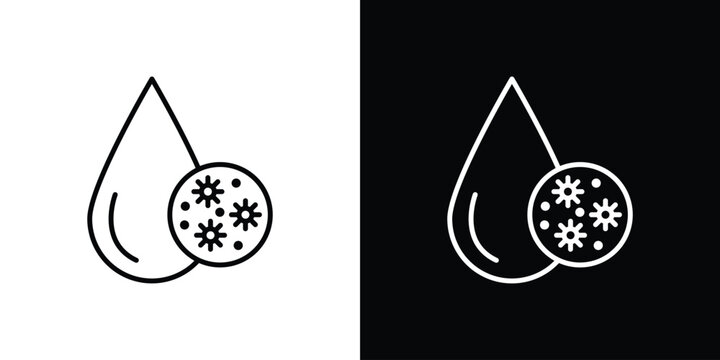 Dirty water drop icon - Line Style. symbol template design